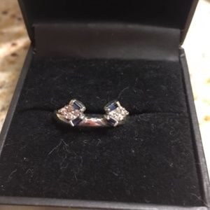 14kWhiteGoldSapphire/Wrap, solitaire NOT INCLUDED
